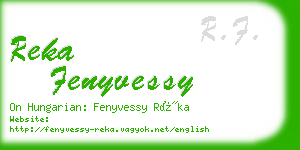 reka fenyvessy business card